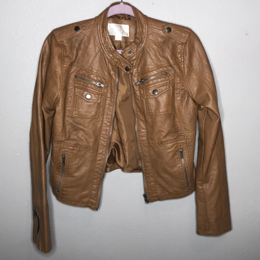Brown Faux Leather Jacket